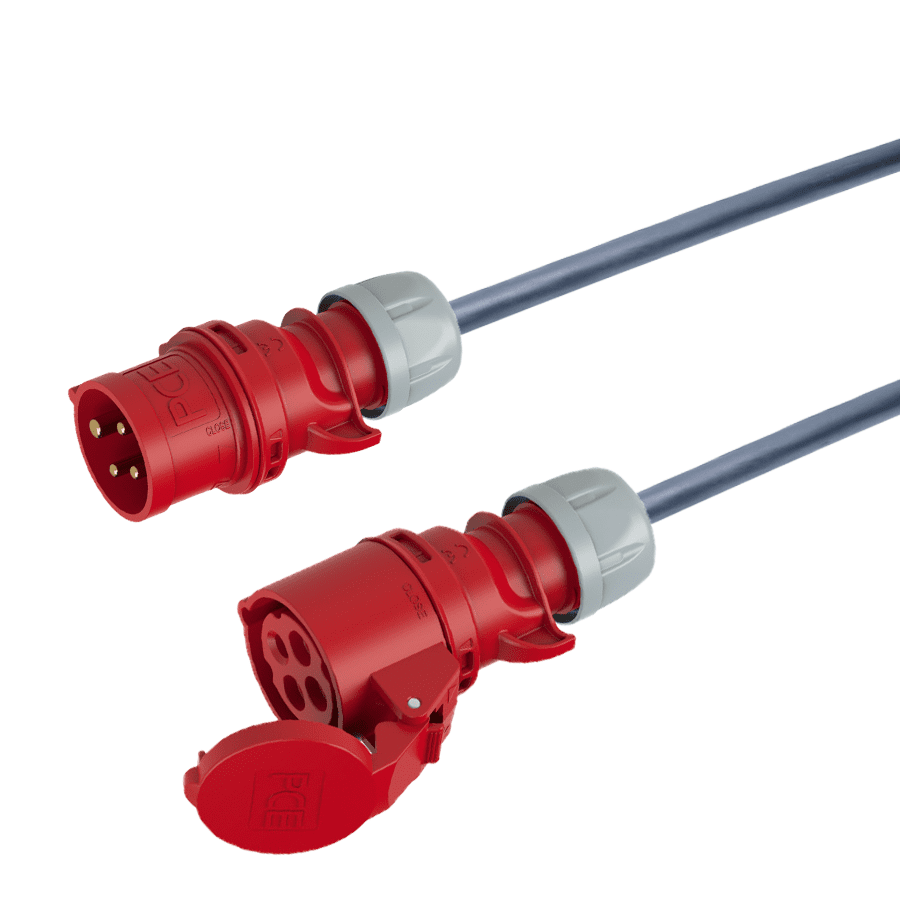 Bild von verlengkabel H07RNF 2,5mm2 CEE 4 pin 16A 400V rood PCE 10m