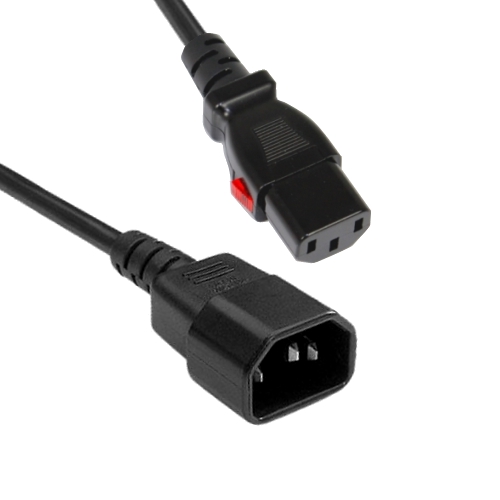 Picture of aansluitkabel PVC 3G1,0mm2 zwart C14>C13+LOCK 2,5m