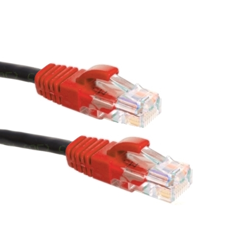 Bild von patchkabel cross-over CAT5E U/UTP 4P24 PVC zwart RJ45 rood  2.0m