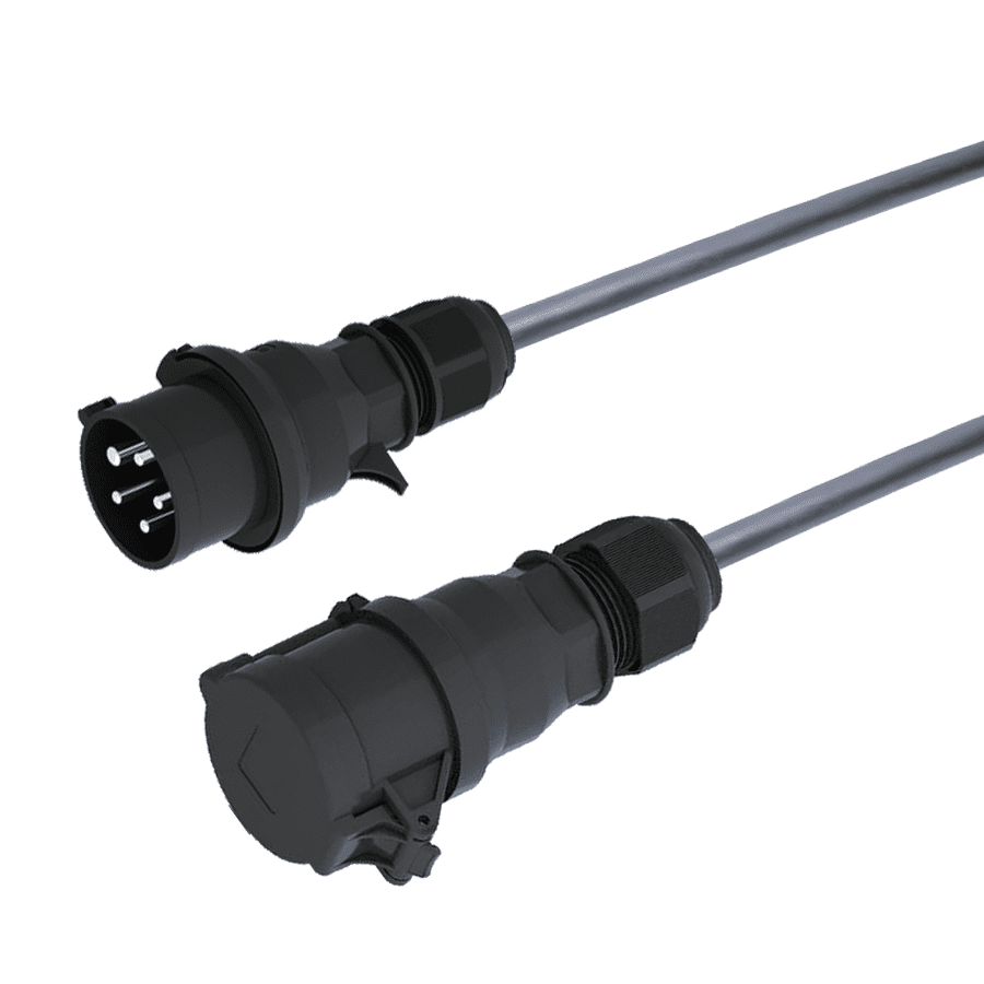 Picture of verloopkabel H07RNF 2,5mm2 CEE 5 pin 16A > 5 pin 32A zwart Bals 3,0m