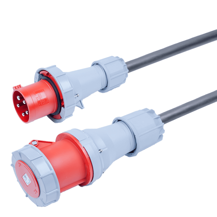 Picture of verloopkabel H07RNF 16mm2 CEE 5 pin 63A > 5 pin 125A rood PCE  2,0m