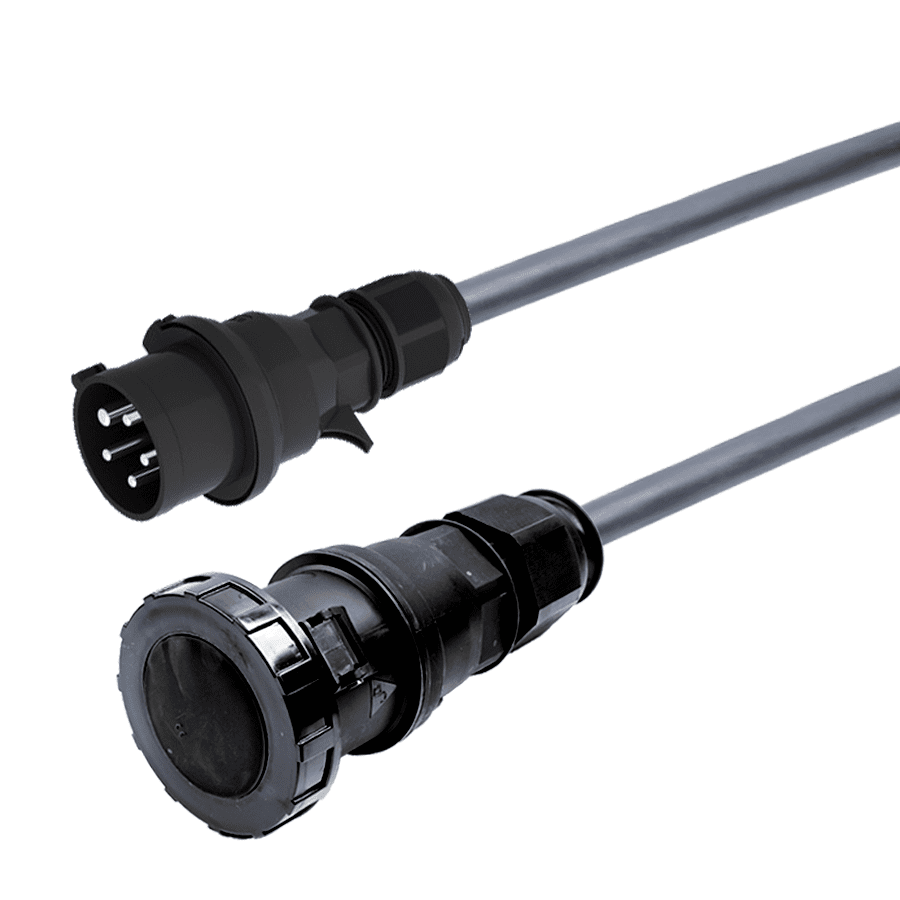 Picture of verloopkabel H07RNF 6mm2 CEE 5 pin 32A > 5 pin 63A zwart Bals  5,0m