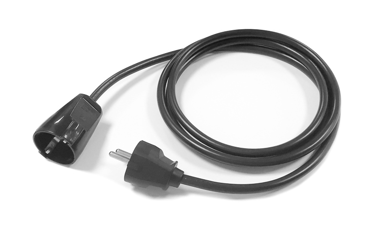 Picture of verlengkabel PVC 1,5mm2 Schuko 2p+ra recht>recht zwart 10m