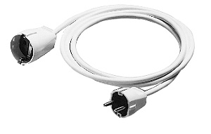 Picture of verlengkabel PVC 1,5mm2 Schuko 2p+ra recht>recht wit 3,0m