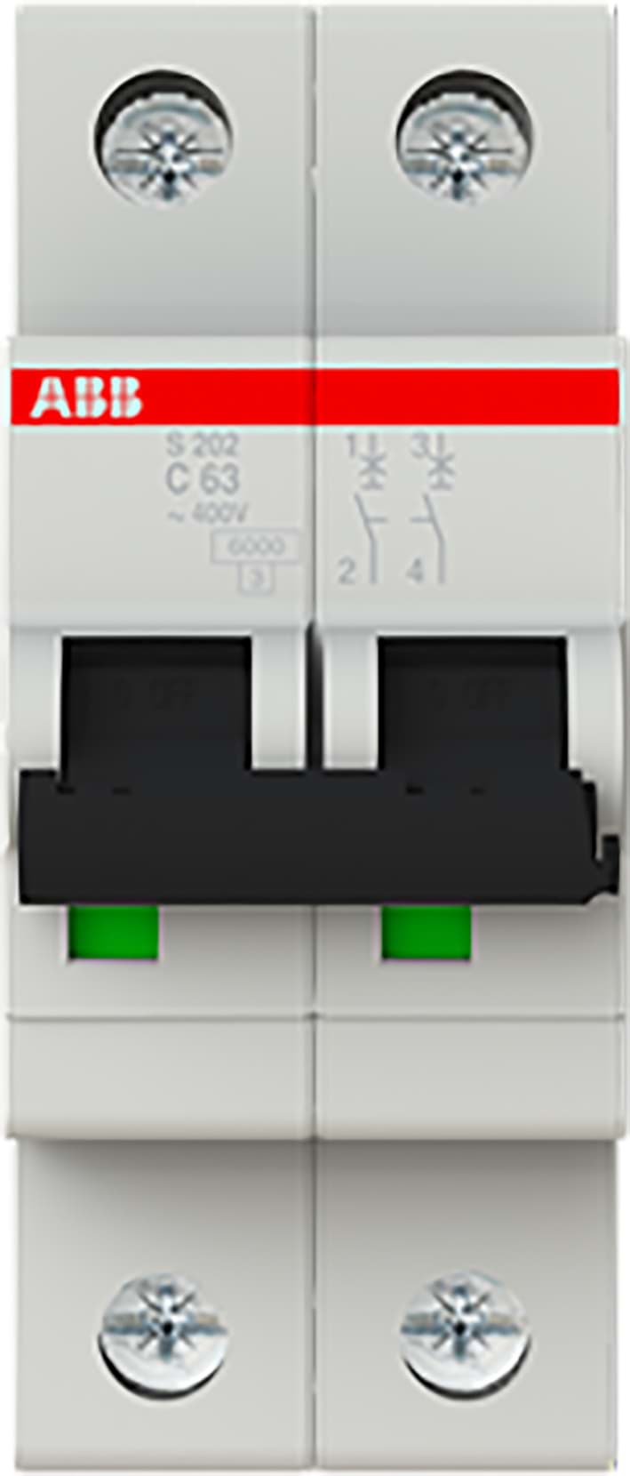 Picture of automaat 63A 2-polig C-kar 2-module 6kA