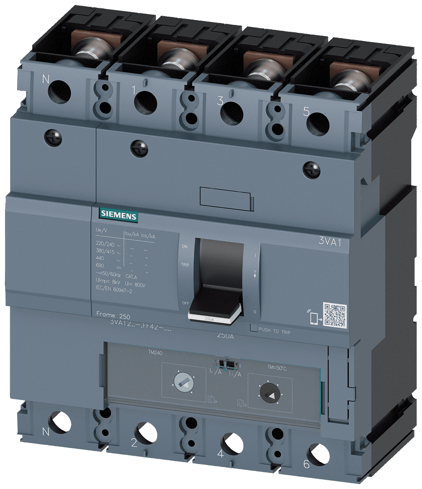Picture of vermogensautomaat 250A 4-polig 55kA 3VA12
