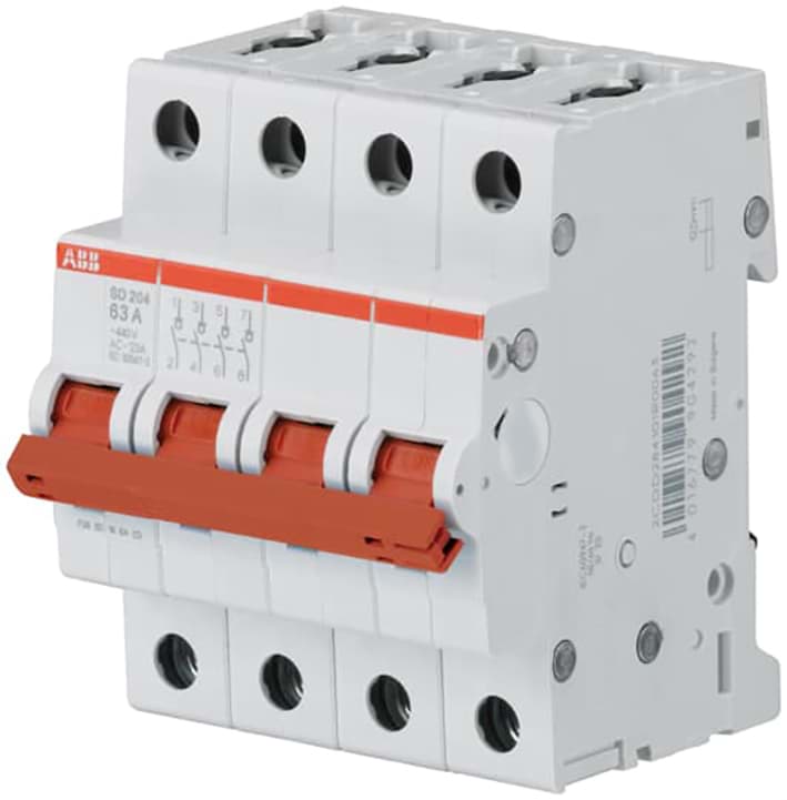 Picture of Hoofdschakelaar 4P  40A IP20 TUIMEL dinrailmontage 4-module