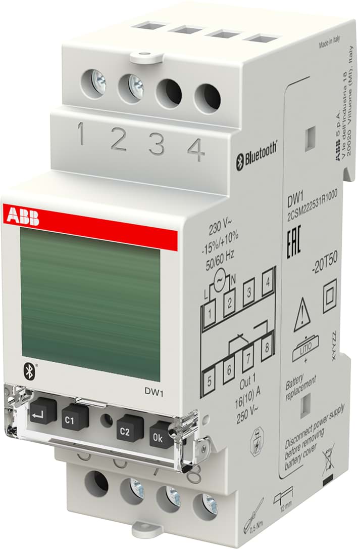 Picture of Schakelklok DW1 digitaal Wekelijks 1 kanaal 2 module ABB