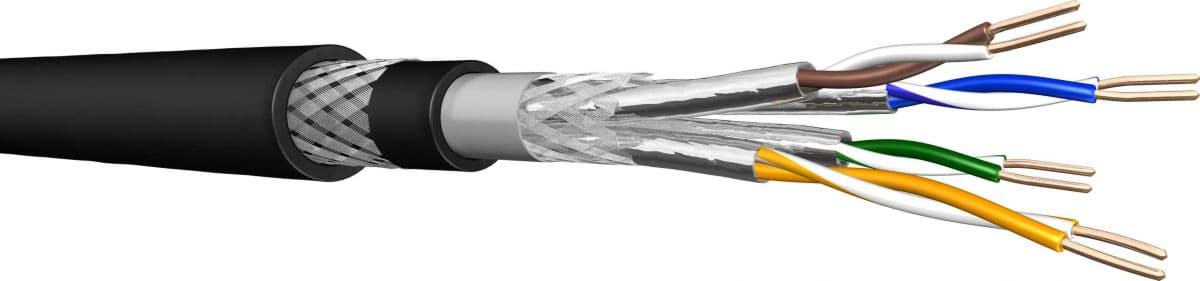 Afbeelding van datakabel CAT7 S/FTP+SWB 4PxAWG23 PE armoured zwart UC900 Draka