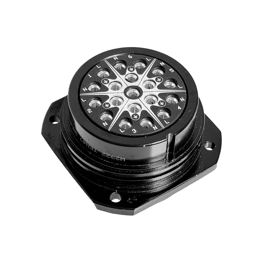 Bild von Showline 19 pin panel w/out nut fem. black crimp LNE*