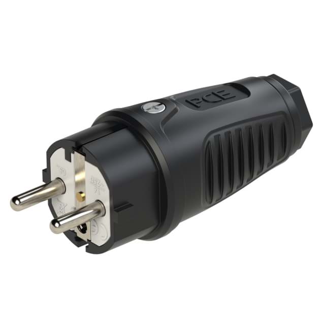 Picture of stekker randaarde+busaarde rubber-TPE zwart Taurus2 PCE