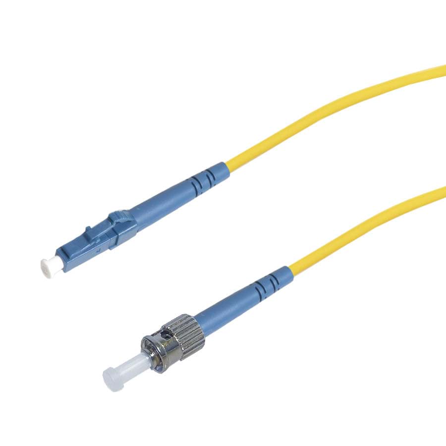 Picture of patchcord SingleMode Simplex LC-ST 0.5m G652D Armored Yellow Enhanced