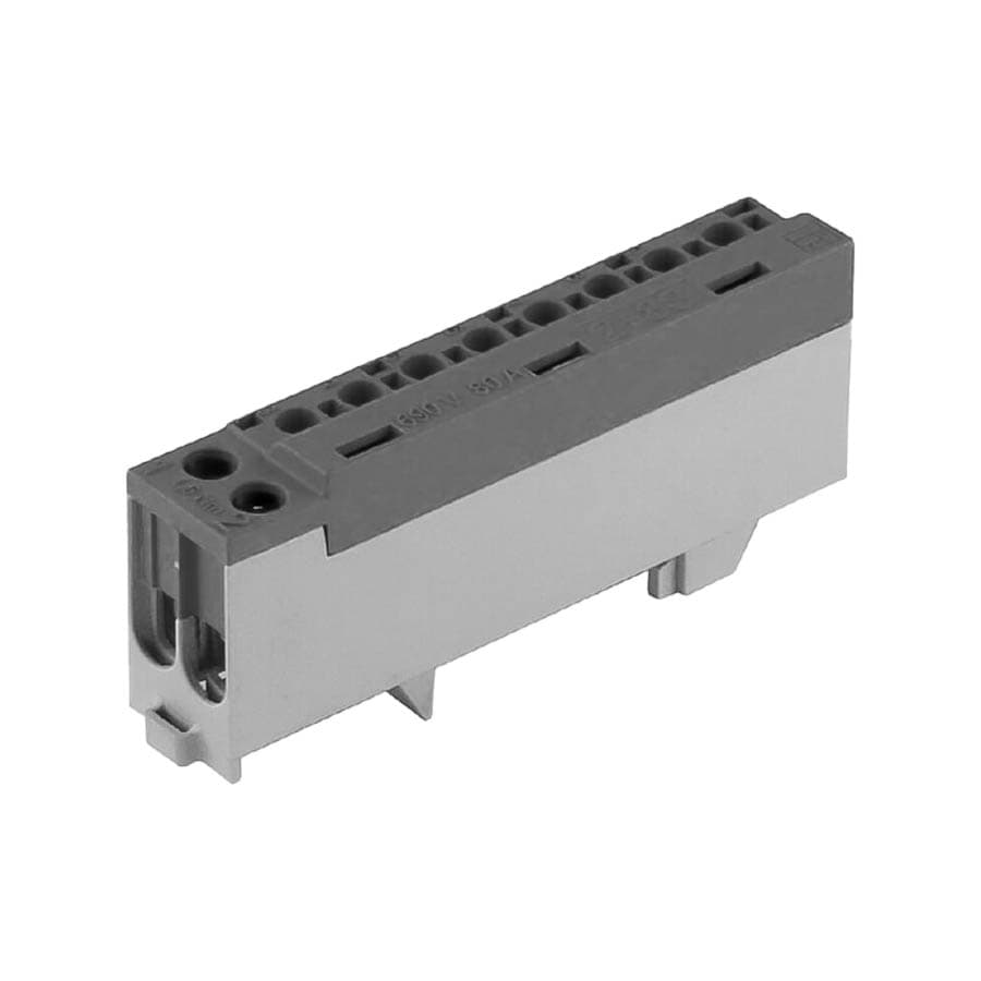 Bild von Verdeelklem 1F 2x10mm2+8x6mm2 veerklem 80A blauw