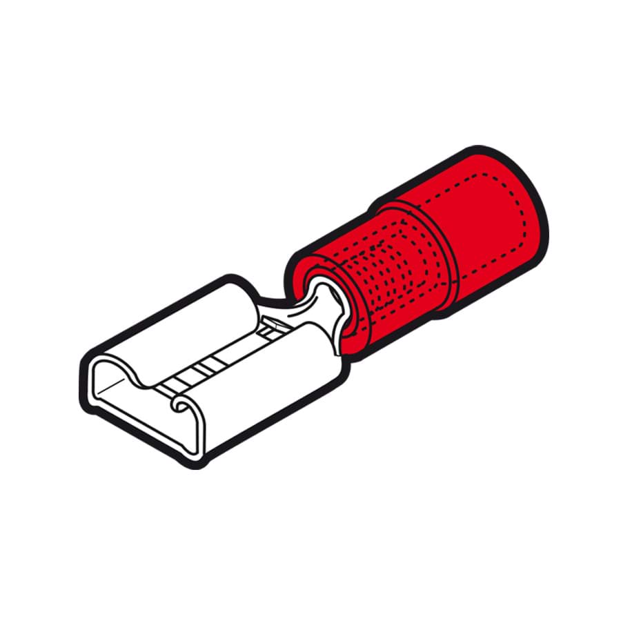 Bild von vlaksteker female geisoleerd 0.25-1.5mm2 rood 6.35x0.8mm PC-V0 VPE100