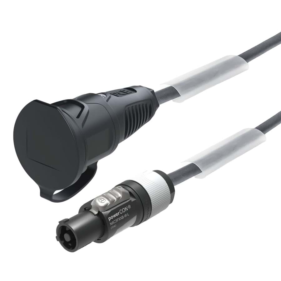 Bild von aansluitkabel H07RNF 1,5mm2 powerCON grijs > schuko koppeling  1,5m