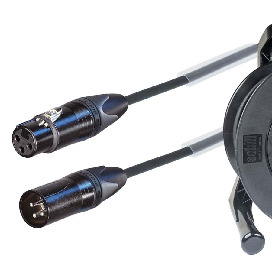 Bild von microfoonkabel FLEX zwart XLR 3p F zwart 100m+haspel GT310+hulpspoel-M