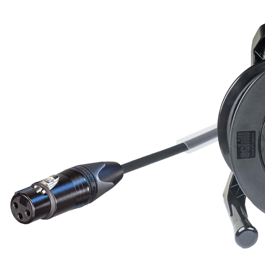 Bild von microfoonkabel FLEX zwart XLR 3p F zwart 100m+haspel GT310 +chassis-M