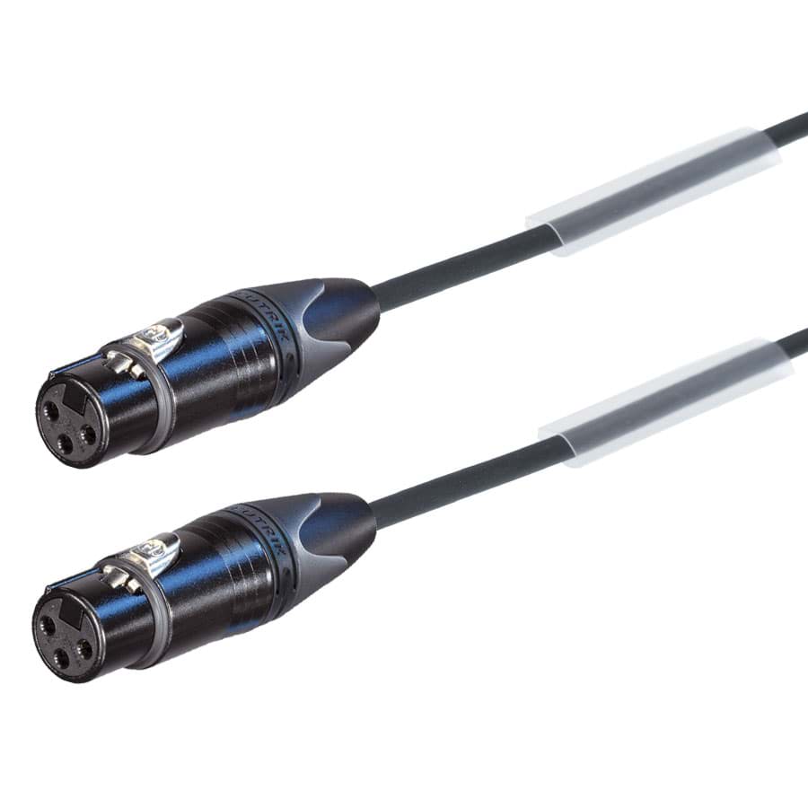 Bild von audiokabel FLEX zwart XLR 3p F>F zwart-zilver 10m perivox-Neutrik