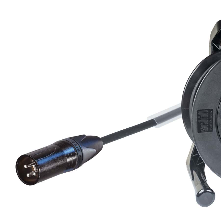 Bild von microfoonkabel FLEX zwart XLR 3p M zwart 75m+haspel GT310 +chassis-M+F