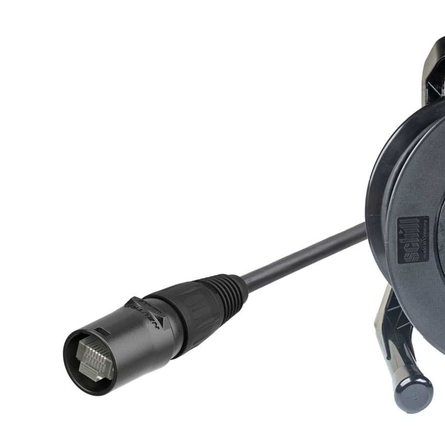 Bild von patchkabel CAT5E SFTP 4P26 PUR etherCON zwart 60m+haspel GT235+chassis