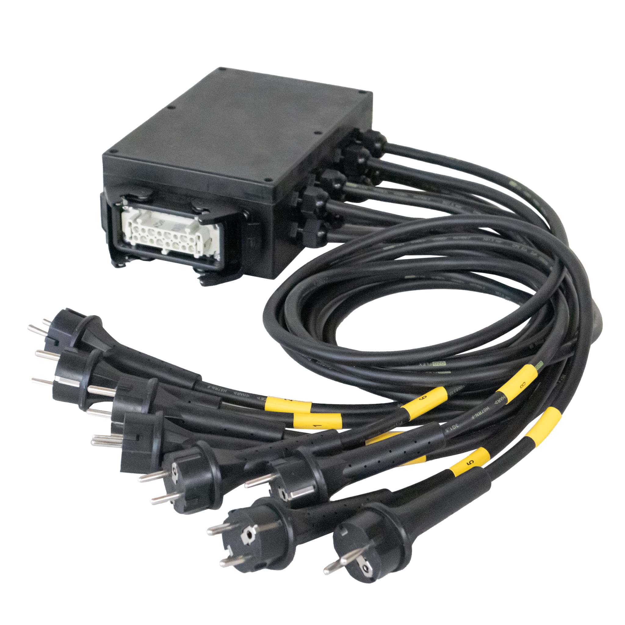 Bild von breakin box 8x schuko RA+BF RNF3G1.5 1.2m > Han 16 polig 1+2