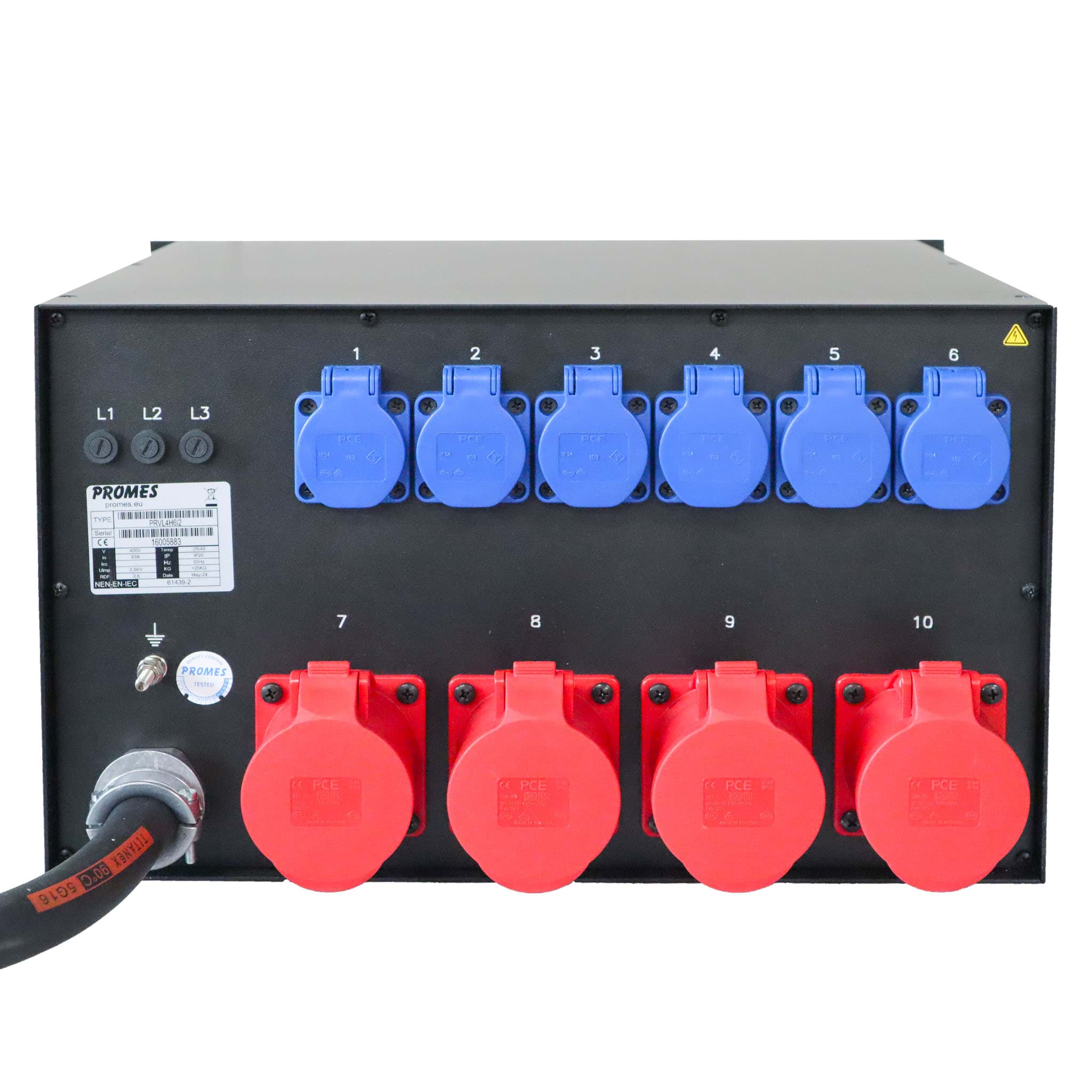 Afbeelding van verdeelkast 19inch 6U C563>1,5>HS>4C532+6S [10ALCN+A6+I] ABB-PCE