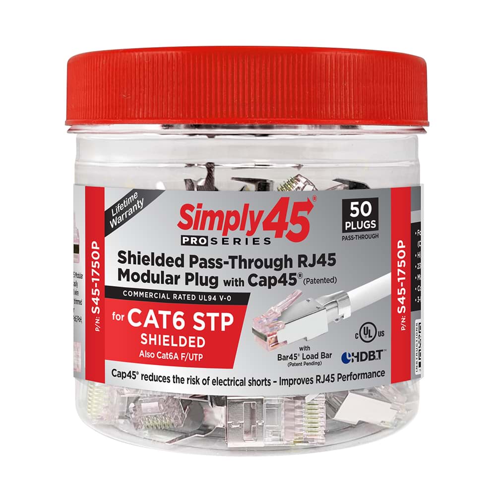 Afbeelding van RJ45 Simply45-ProSeries CAT6/6A STP AWG23 staggered d=8mm BX50