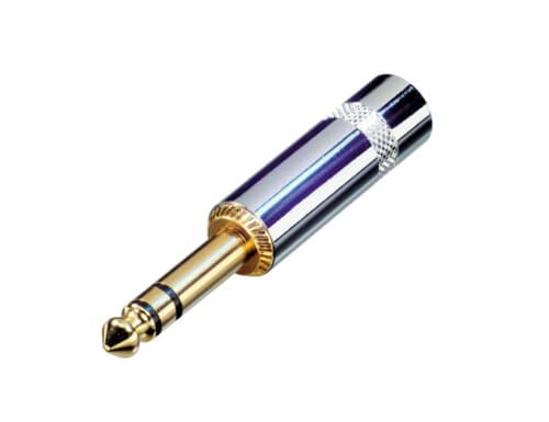 Picture of jack 6,3mm steker 3-polig nikkel goud NYS
