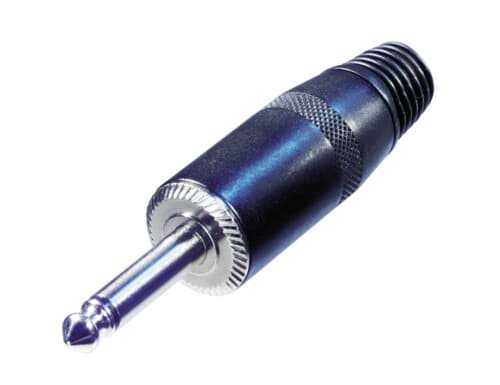 Picture of jack 6,3mm steker 2-polig zwart anti-kink tule kabelOD<8.8mm NYS
