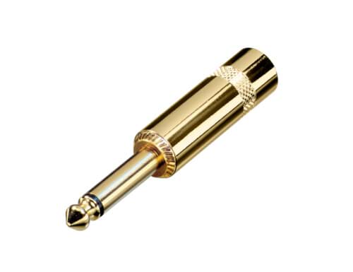 Picture of jack 6,3mm steker 2-polig verguld goud NYS