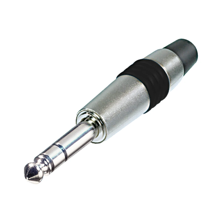 Picture of jack 6,3mm steker 3-polig nikkel tule zwart NYS