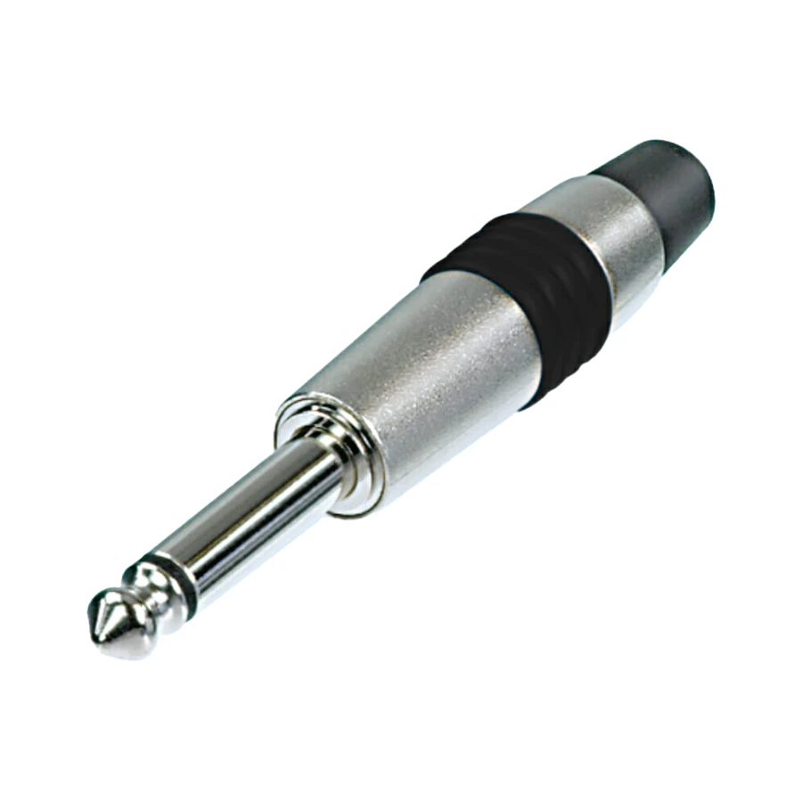 Picture of jack 6,3mm steker 2-polig nikkel tule zwart NYS