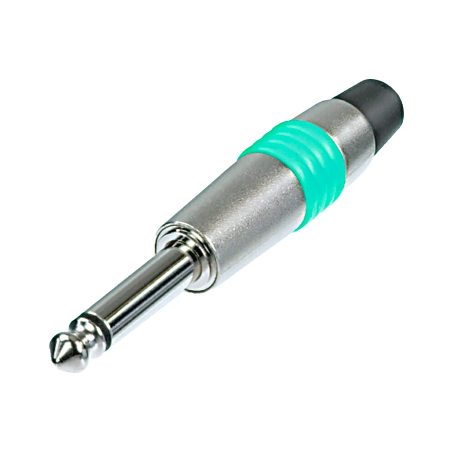 Picture of jack 6,3mm steker 2-polig nikkel tule groen NYS