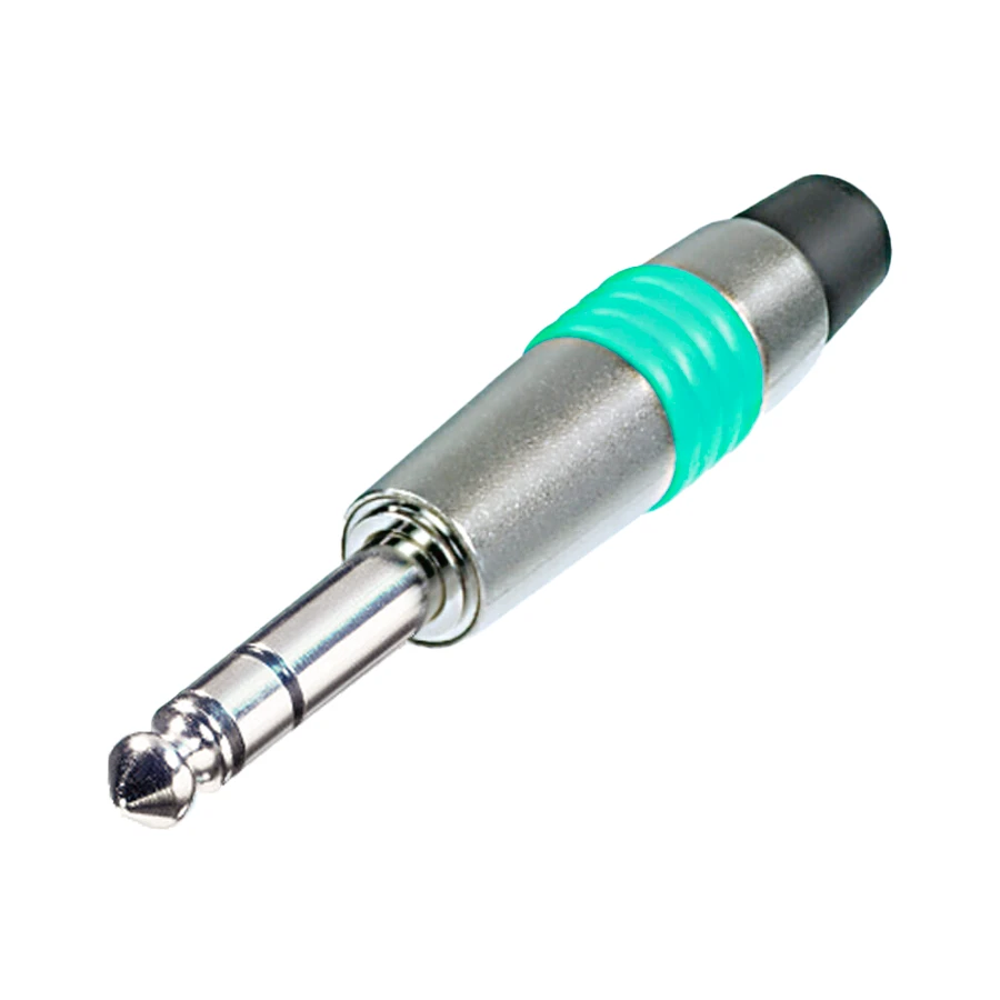 Picture of jack 6,3mm steker 3-polig nikkel tule groen NYS