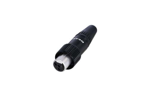 Bild von TINY XLR kabeldeel 4p female zwart/goud screw-locking