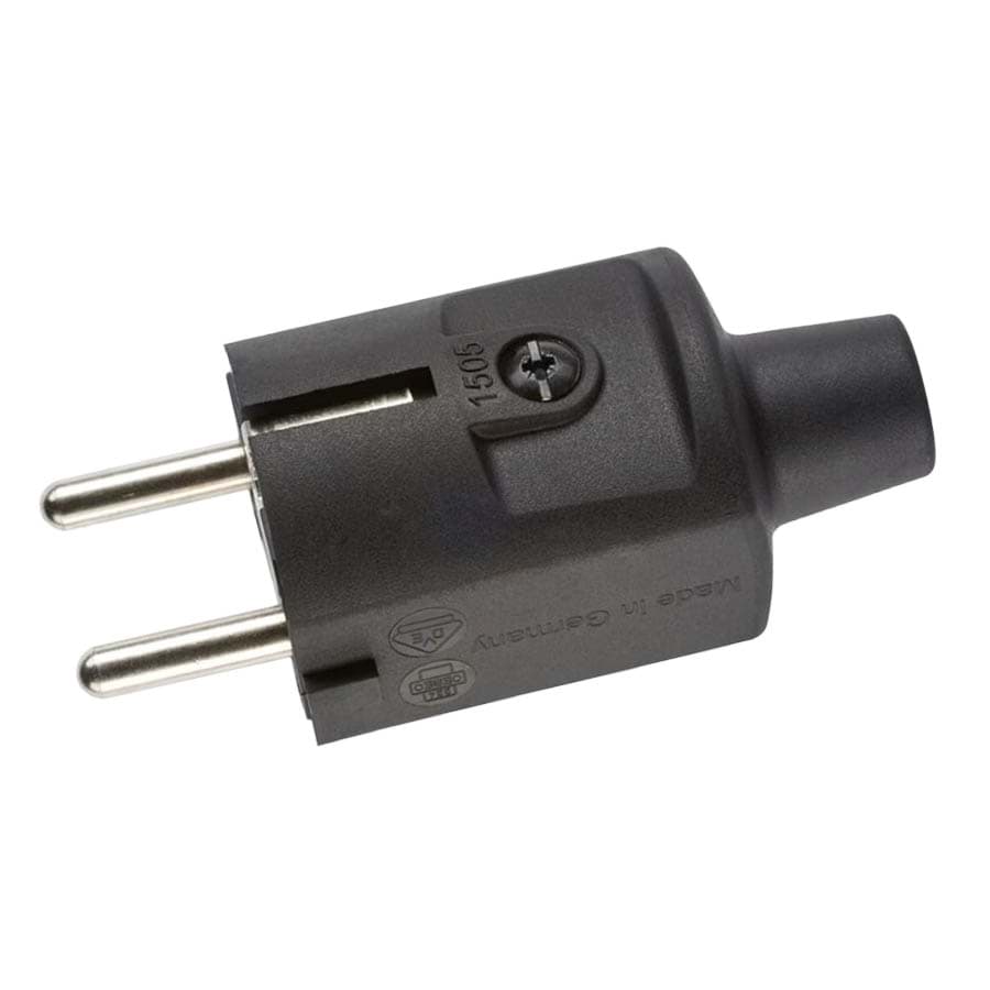 Afbeelding van stekker randaarde+busaarde PVC met tule IP20 zwart Compact ABL