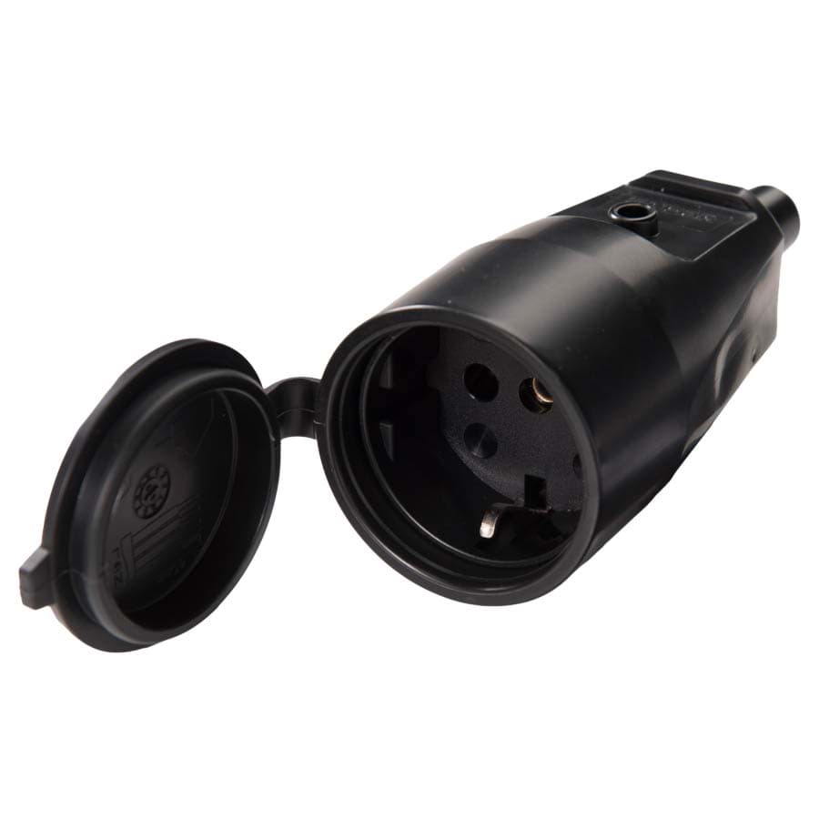 Bild von PVC Kupplung mit Schutzkontakt IP 44 schwarz