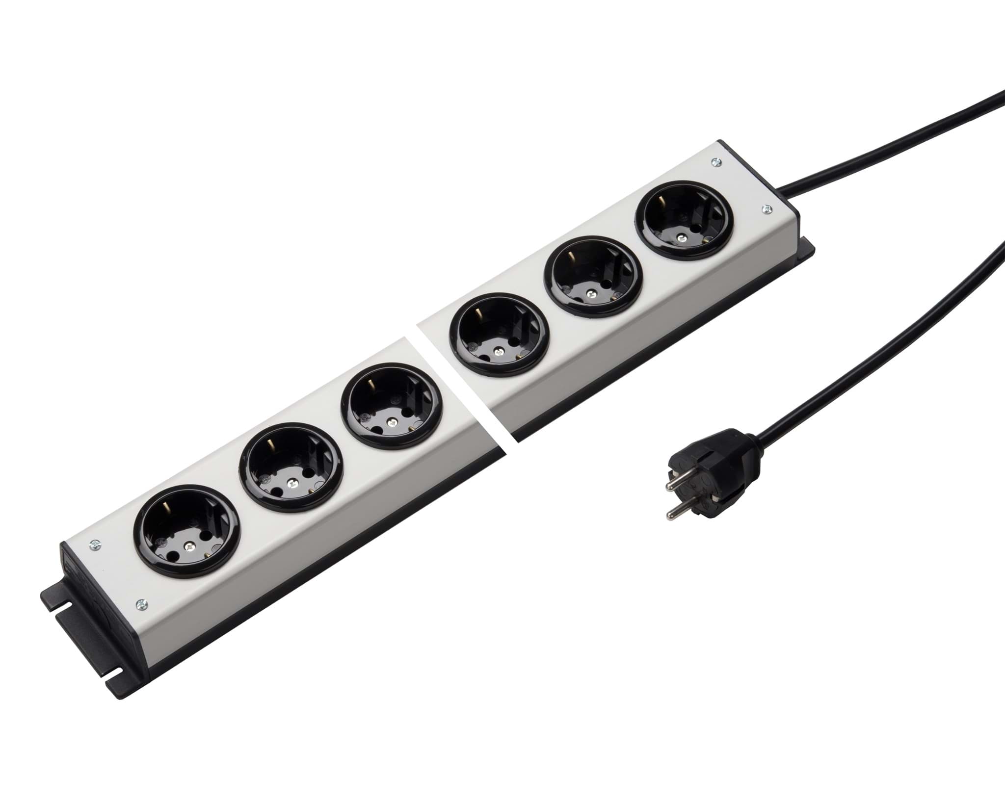 Picture of contactdoos randaarde  4v90gr zwart-grijs 1,5m stekker-recht RA