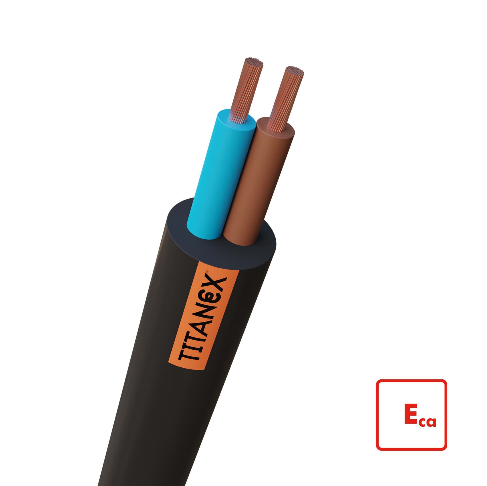 Afbeelding van neopreenkabel TITANEX 90grC H07RN-F  2x  1.5mm2 Eca