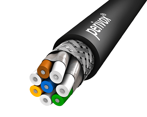 Afbeelding van datakabel PATCH CAT7 S/FTP 600MHz 4PxAWG26/7 PUR 6,9 zwart Perivox MTR