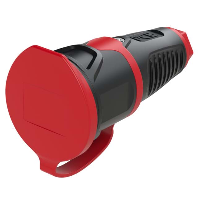 Picture of koppeling randaarde rubber-TPE afdekkap zwart/rood IP54 Taurus2 PCE