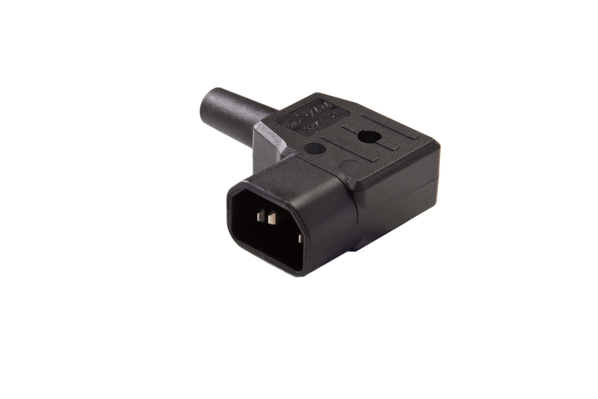 Afbeelding van IEC C14 10A connector pen haaks rechts zwart Kaiser