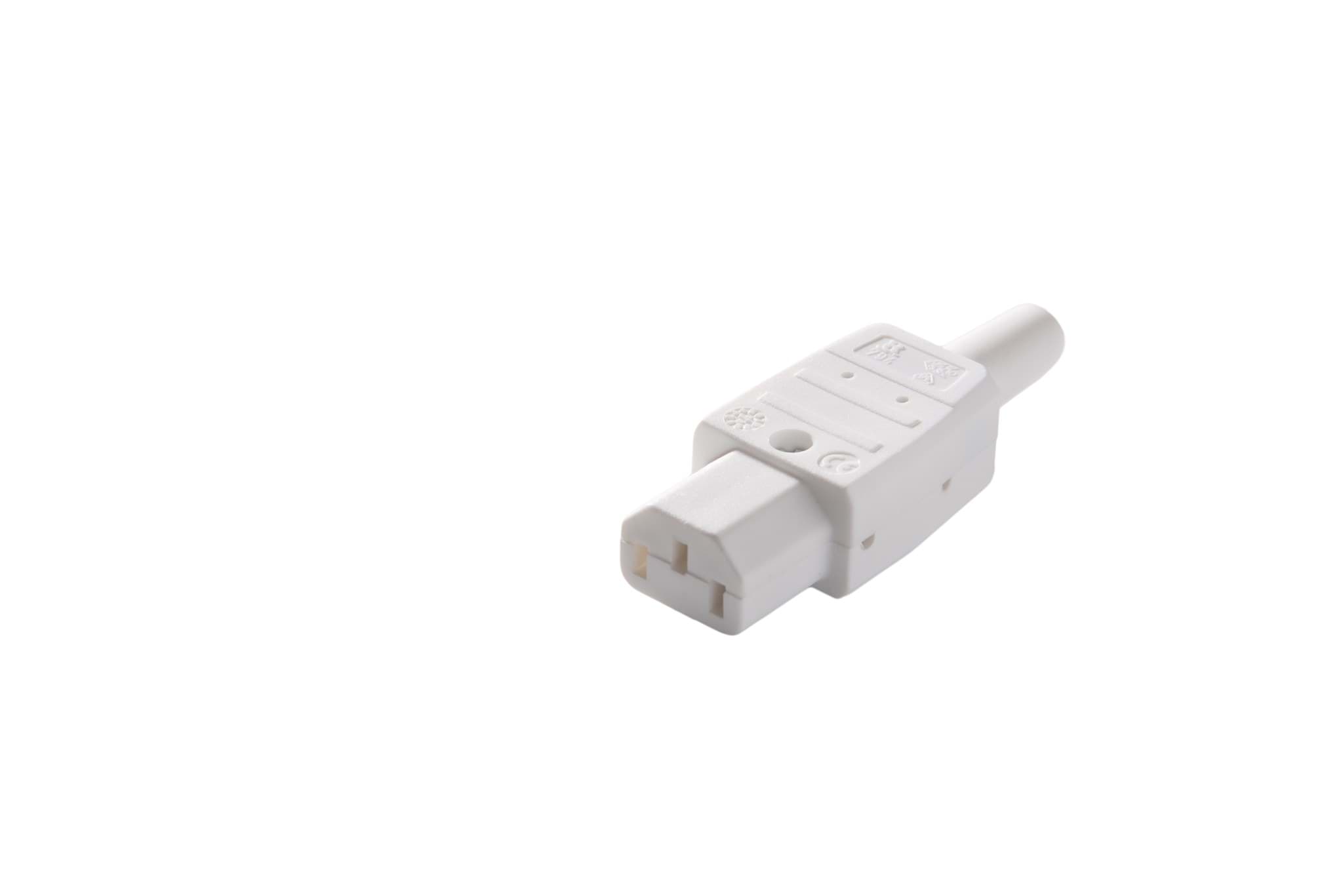 Picture of IEC C13 10A connector bus recht wit Kaiser