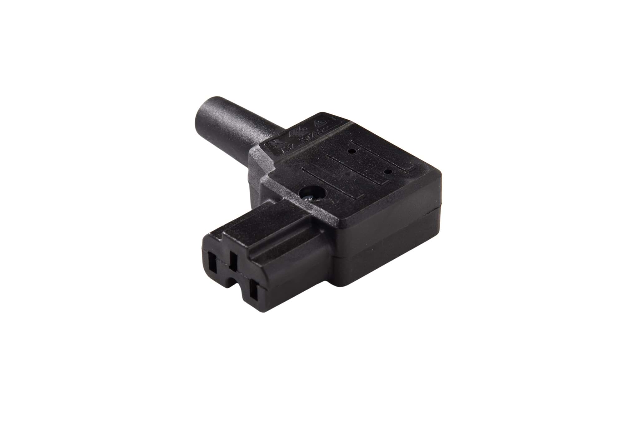 Afbeelding van IEC C15A 10A 155gr connector bus haaks rechts zwart Kaiser