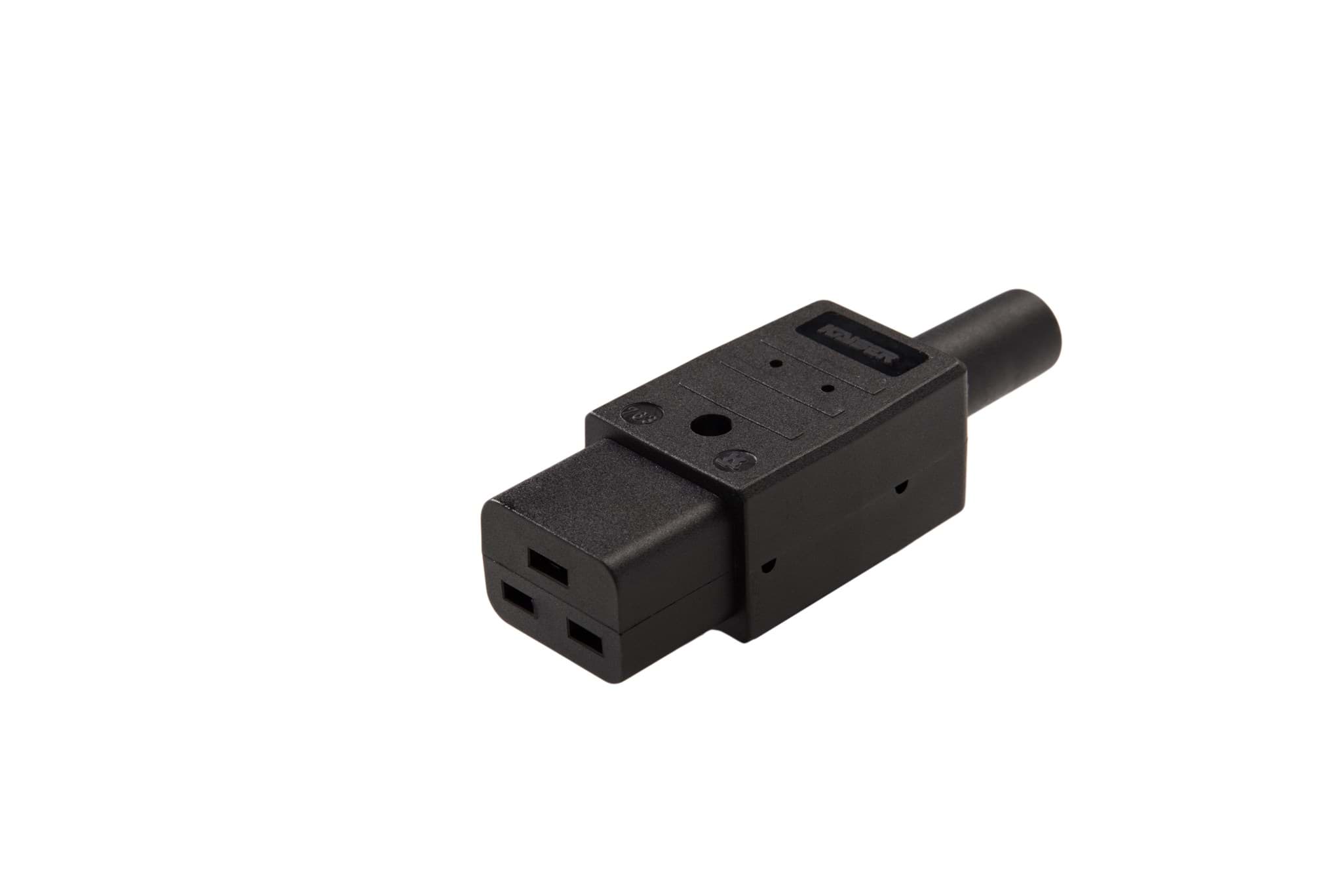 Picture of IEC C19 16A connector bus recht zwart Kaiser