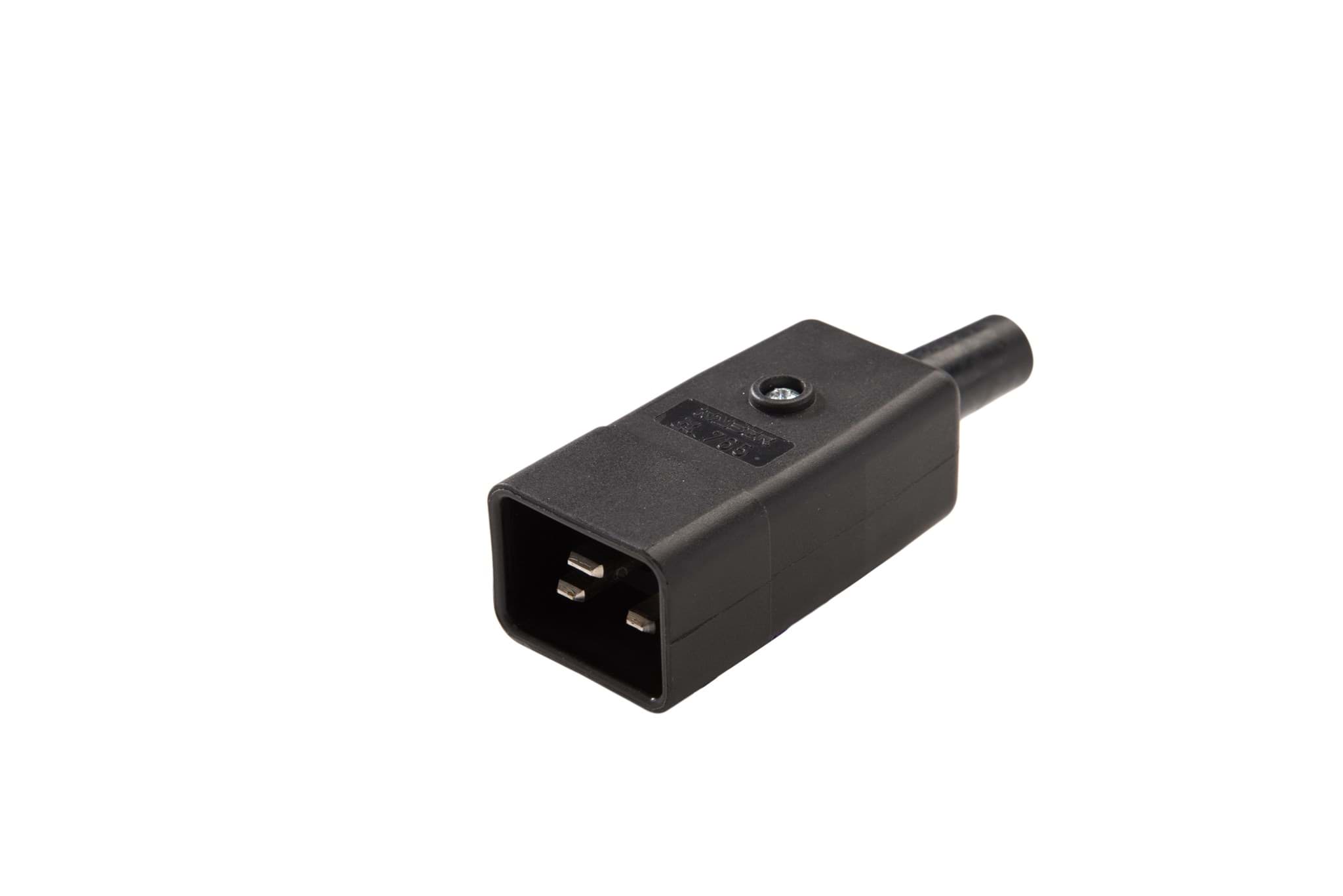 Afbeelding van IEC C20 16A connector pen recht zwart Kaiser
