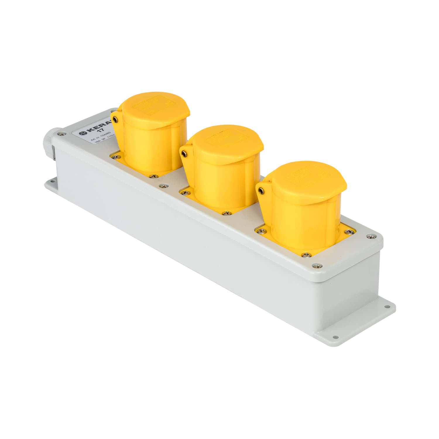 Bild von snoercentrale 3-voudig CEE 3p 16A 110V grijs/geel M20
