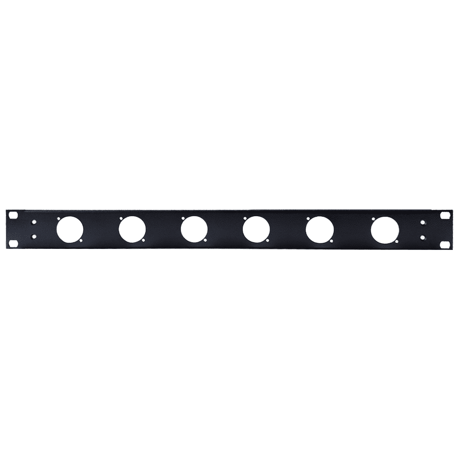 Afbeelding van frontplaat 19inch 1HE-U gaten 6x powerCON TRUE1 staal zwart (tbv CBox)