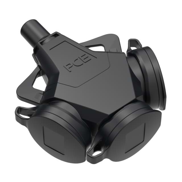Afbeelding van koppeling penaarde 3-weg rubber-PA6 met afdekkap zwart Taurus2 PCE