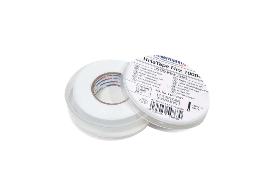 Afbeelding van isolatietape 0,18 dik 19mm 20m wit
